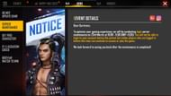 Server maintenance notice in the regular version (Image via Garena)